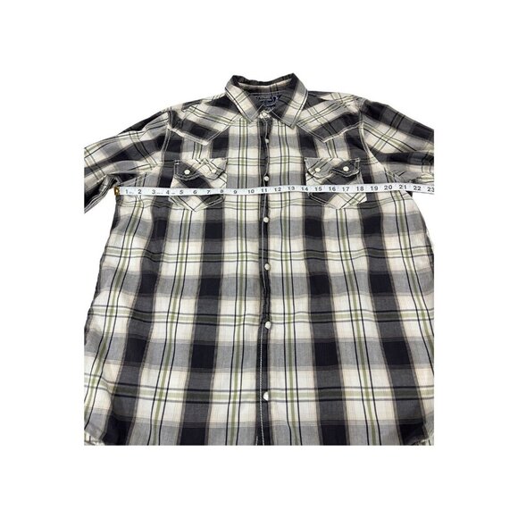 Supply Company Shirt Mens Size L Plaid Pearl‎ Snap Short Sleeve Western Cowboy - Picture 4 of 5